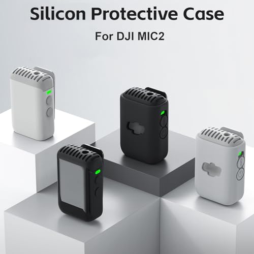 EUGOOCX (2 Pack) Silicone Protective Case for DJI Mic 2, Soft Protector Cover Shell for DJI MIC2 Wireless Microphone Accessories,Black - Image 2