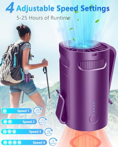 Image of Clip On Fan for Shirt Belt Pants-Mini Lightweight Portable Waist Fan Rechargeable Battery Powered,Hands Free Belt Loop Tshirt Hip