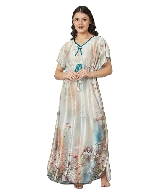 Women Digital Printed Kaftan Nighty | Stylish Long Gown Nightdress for Comfortable Sleep-picture-43