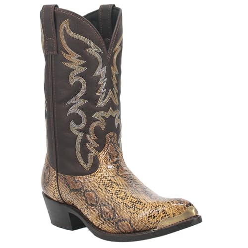 Laredo Mens Monty Print Pointed Toe Pull On Casual Boots Mid Calf - Brown2