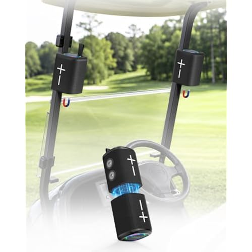 BOYISEN 2-in-1 Split Magnetic Golf Cart Speaker, Portable Bluetooth Speaker