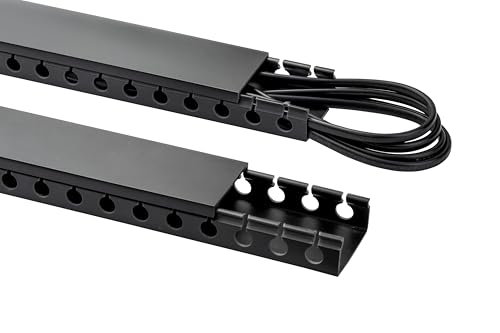 Kit de administración de cables Link2Home de 36 piezas para escritorios y oficinas, organizador de cables con canales adhesivos, clips y cubiertas para ocultar cables miniatura 2