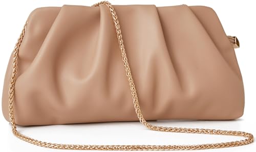 Image of Women's Clutch Purse,Evening Bag for Women Ruched Clutch Purse Detachable Metal Chain Crossbody Bag