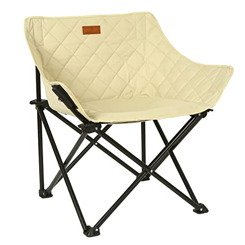 Rock Cloud Portable Folding Padded Camping Chair For Lawn Camp Hiking Beach Sports Hunting, Beige #TOP9