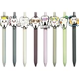 LSLSHY 8Pcs Dental Pens Cute Dental Assistant Accessories Aesthetic Black Tooth Pens Set for Dentists Dental Hygienist Hygiene Student Essentials Dental Assistants Week Appreciation Gifts Bluk