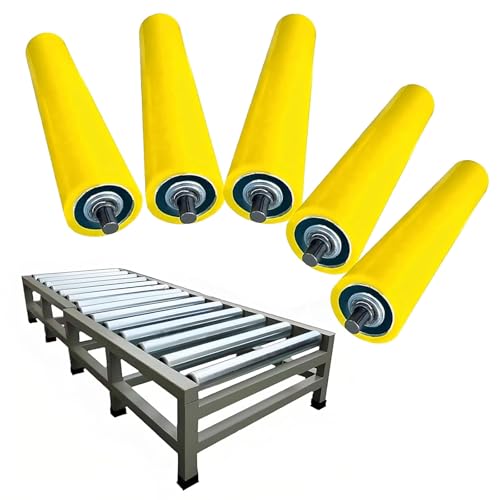 Lot de 10 rouleaux de convoyeur en métal - Support lisse pour systèmes de manutention - Rouleaux industriels - Diamètre : 3560 mm - Longueur : 6,1 cm -...