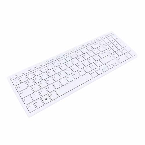 Teclado e Mouse Sem Fio com Receptor USB All in One Branco Original