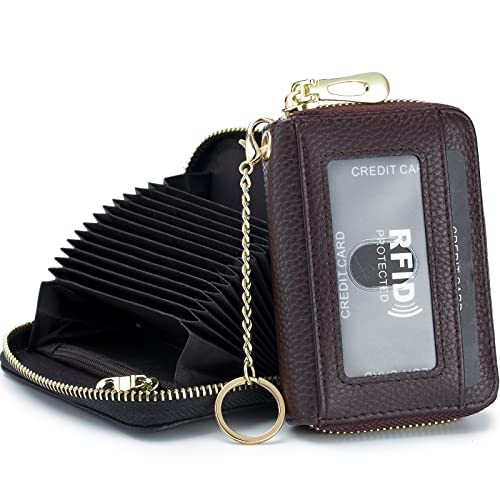 Image of imeetu Rfid Credit Card Holder,Genuine Leather Businese Card Case,Rfid Blocking Wallet for Women & Men