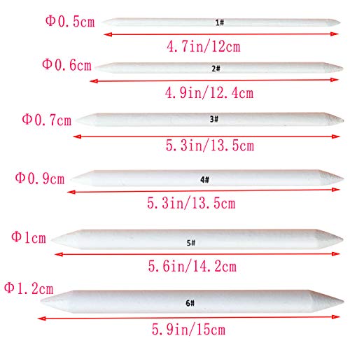 6 Pcs Blending Stumps And Tortillions, Sketch Drawing Tools, Paper Art Blenders For Student Sketch Drawing #TOP4