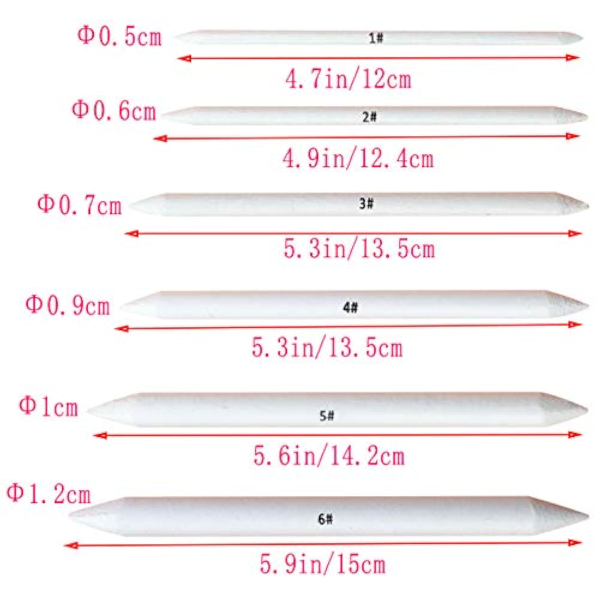 6 PCS Blending Stumps and Tortillions for Sketch Drawing