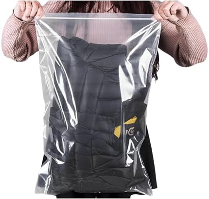 15 Pieces Large 5 Gallon Plastic Zipper Storage Bags 18x24 Inches Clear Reclosable Storage Bag