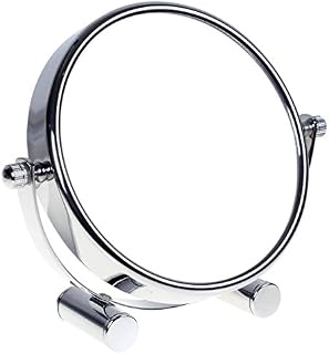 HIMRY Free Standing Small Platform Shaving/Make Up Mirror, 6 Inch 7x Magnification, Two-Sided Swivel Mirror Chrome finish Cosmetic Mirror, Stand Table Mirror, for Home and Travel, KXD3142-7x