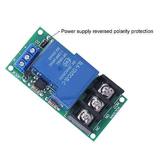 Garosa 2pcs 1-Way Time Relay Module with Optocoupler Isolation 30A Relay Expansion Module Low Level Trigger with Optocoupler Isolation 12VDC 80mA