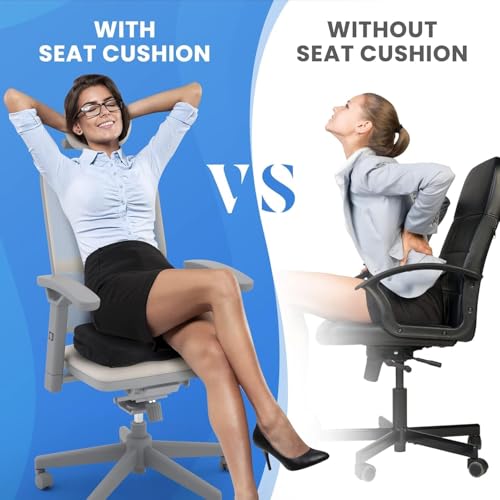 Image of Rylan Cotton Orthopedic Coccyx Cushion for Tailbone Pain Car SeatCushions for Chair Tailbone Pillow for Sitting SeatCushion for Car Driving Seat Sitting Pillow Coccyx Seat Cushion for Chair (Black)'
