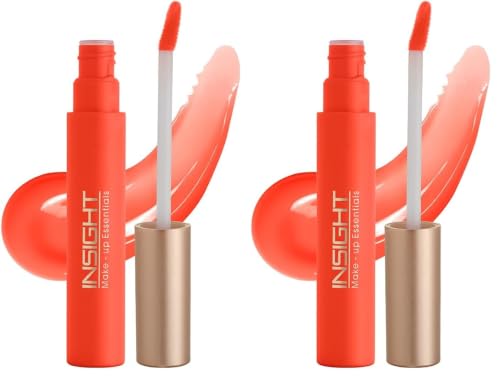 Image of INSIGHT Peptide Infused Lip Oil | Glossy Finish | Sheer Coverage | Infused With Ginger Seed Oil | Hydrated & Plump Lips| Long-Lasting |Strawberry Champagne -4.5g (Pack of 2)