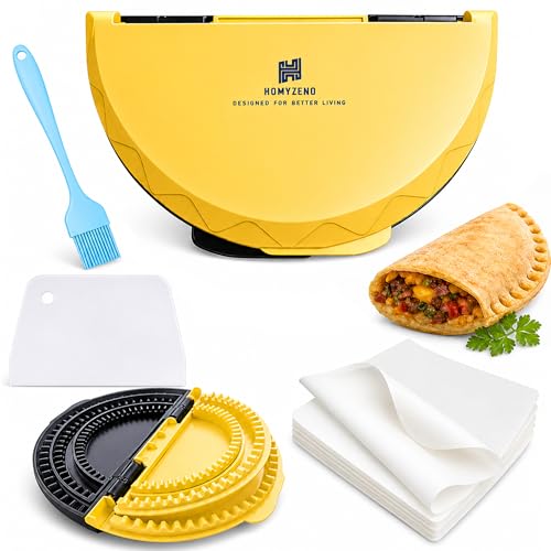 3-in-1 Tortilla Wrap Sealer & Crimper Press – Large Adjustable 6, 8, 10 Inch – Heavy Duty Taco, Quesadilla & Empanada Maker – BPA-Free Tortilla Wrap Sealer, Cutter & Presser for Burritos & Sandwiches