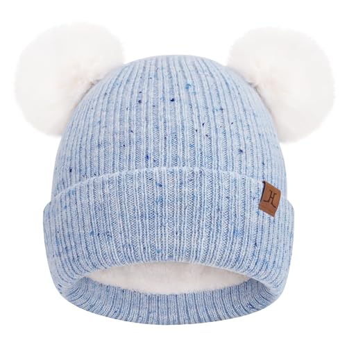 FZ FANTASTIC ZONE Toddler Kids Winter Hat Beanie Pompom Warm