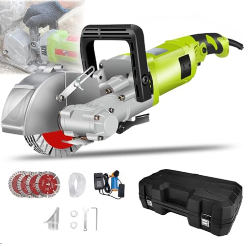 Scanalatore,Macchina Da Taglio Industriale Per Scanalature Di Pareti 4000W Taglierina Scantonatrice 7500 Giri/Min Scanalatrice Con Profondità Massima Di Scanalatura 37mm E Larghezza 33mm,Green-125MM