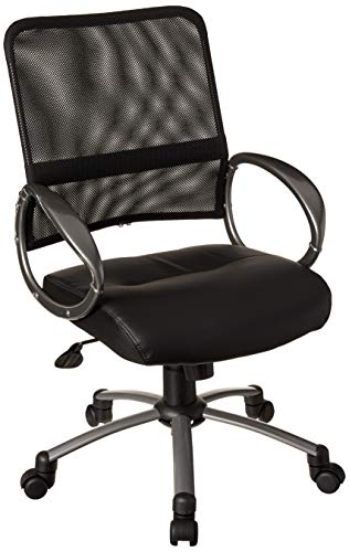 Boss Office Products Mesh Back Task Chair With Pewter Finish In Black #TOP11