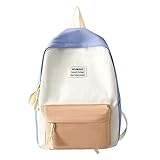 Kawaii Canvas Backpack Rucksack for Women, Girl's Solid School Backpack Cute Laptop Backpack Basic...