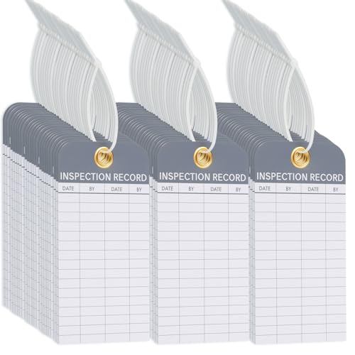 72-Pack Safety Inspection Tags, Record Label Tags with Cable Ties for Equipment, Maintenance, Service, Office, Quality Control, Waterproof Tool, 6 x 3 in
