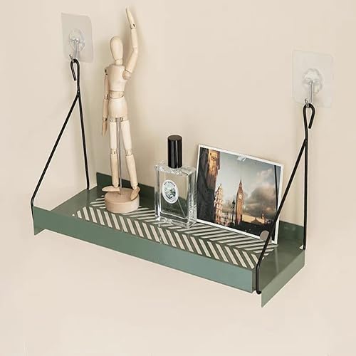 YokiMa Étagères flottantes faciles à Suspendre, étagère Murale pour Ornements, Livres, Projection, étagère Flottante rectangulaire en Fer, étagère Flottante Amovible, pour dortoir,Vert