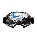 Wellovar Motorcycle Goggles,ATV Goggles Dirt Bike Ski Goggles Windproof Scratch Resistant Combat Goggles Adjustable UV Protective Safety Outdoor Glasses for Cycling, Climbing, etc (Damier)