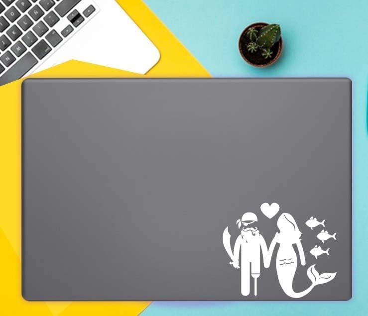 Pirate Mermaid Fish Family Vinyl Decals Stickers for Cars, Vans, Trucks, and laptops (White 4.5x5.5) - Image 4