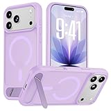 Hoerrye für iPhone 17 Pro Max Hülle für MagSafe - Flügelständer Kompatibel, Eingebauter Magnetring, Stoßfest Kratzfest Transluzente Matt für iPhone 17 Pro Max Case Purple
