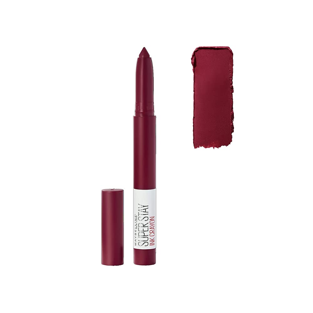 Maybelline Lipstick Superstay Matte Ink Crayon, Longlasting With Precision Applicator, 55 Make It Happen, 1 Count, Pack Of 1