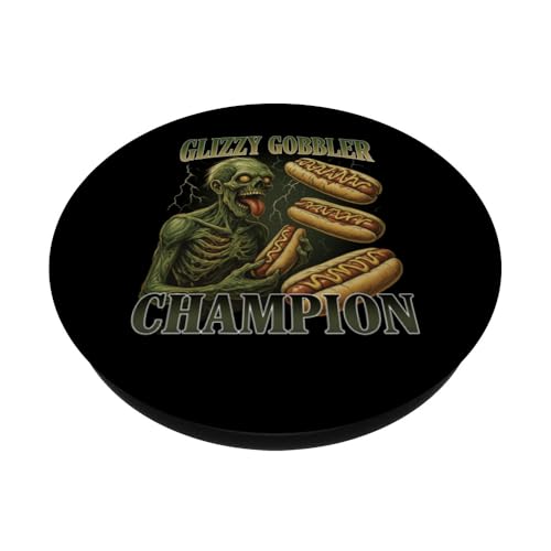 Glizzy Gobbler Champion T-shirt amusant zombie Hot Dog Eating PopSockets PopGrip Adhésif – vue 2