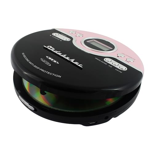 Studebaker SB3703PBB Joggable Personal CD/MP3 Player with Bookmark Feature and FM PLL Radio - Pink & Black - Thumbnail 3
