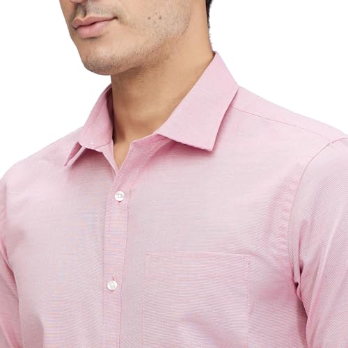 Image of Park Avenue Men's Slim Fit Structure Pattern Cotton Polyester Blend Semi Cutaway Collar Full Sleeve Formal Shirt