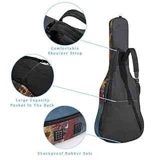 Housse imperméable pour guitare acoustique avec double bandoulière et poche paysage, Multicolore 01., 42.9×16.9×4.7 in… - Les Beatles, Paul McCartney, John Lennon, RIngo Starr, George Harrison Housse imperméable pour guitare acoustique avec double bandoulière et poche paysage, Multicolore 01., 42.9x16.9x4.7 in… – Image 3