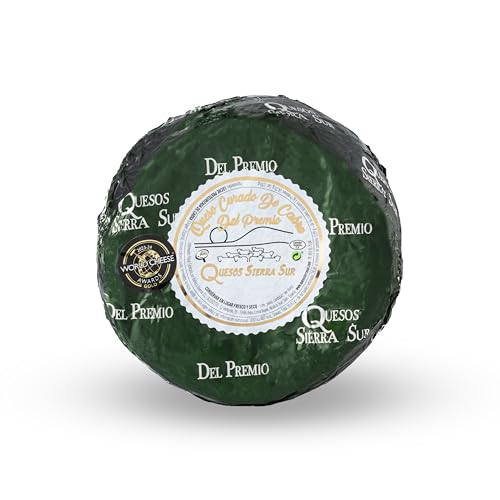 QUESOS SIERRA SUR - Queso curado de cabra 'Del Premio' formato pieza 0,850 Kg envasado al vacío - Queso cabra curado durante mas de 5 meses en Aceite de Oliva Virgen extra (Mediano)