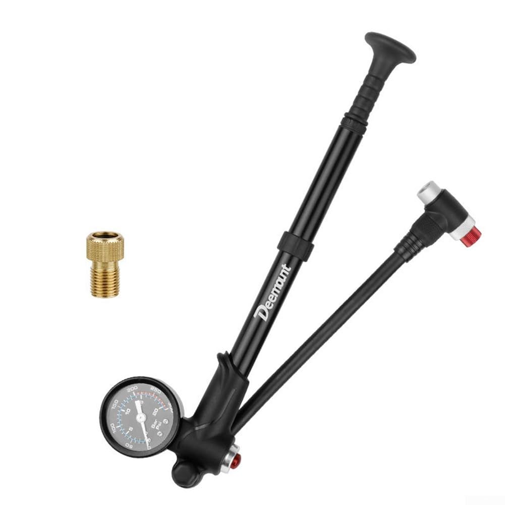 Pompe à air de vélo 300 psi, compatible avec fourche avant et amortisseur arrière, légère avec manomètre intégré
