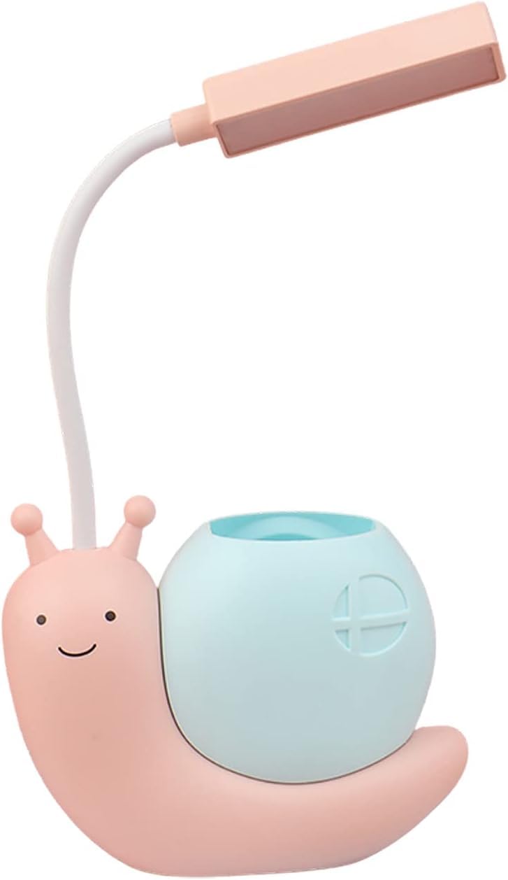 NNOVAT Cute Kids Night Light LED Desk Lamp for Kids Cute Pet Snails Lamp Desk Accessories Flexible Gooseneck Eye-Care Cartoons Small Desk Lamp for Girls Bedroom Decor Gifts(Blue)