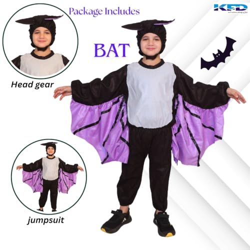 Image of Kaku Fancy Dresses Bat Bird Costume for Kids - Black - Purple, 3-4 Years | for Boys