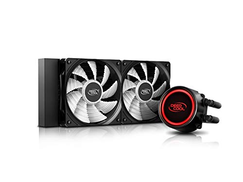 DEEP COOL GAMMAXX L240T Raffreddatore di Liquido AIO Rosso, LED Rosso su waterblock e Ventola, Tecnologia Anti-perdite all'Interno, Compatibile AM4, Garanzia di 3 Anni