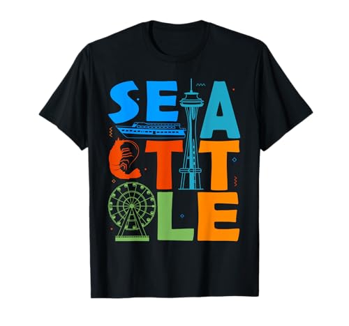 Seattle Washington Souvenir Skyline Needle Seattle T-Shirt