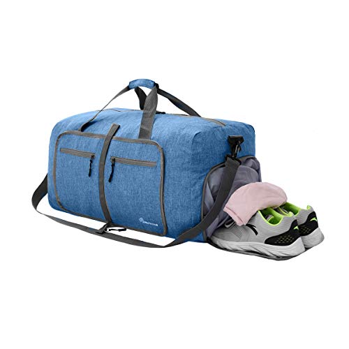 Duffel Bag 60L Packable Duffle Bag with Shoes Compartment Unisex Travel Bag Water-Resistant Duffle Bag