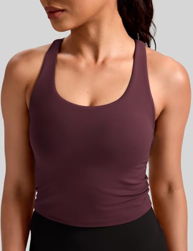 Image of HeyNuts Longline Zeal Bras Medium Impact Wirefree Sports Bras Workout Crop Tank Tops with Removable Pads, A-D Cups