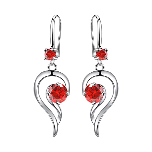 Womens Earrings Dangling Fashion Earrings Stainless Steel Round Earrings Women Creative Earrings Girls (1-Red, One Size) #TOP9