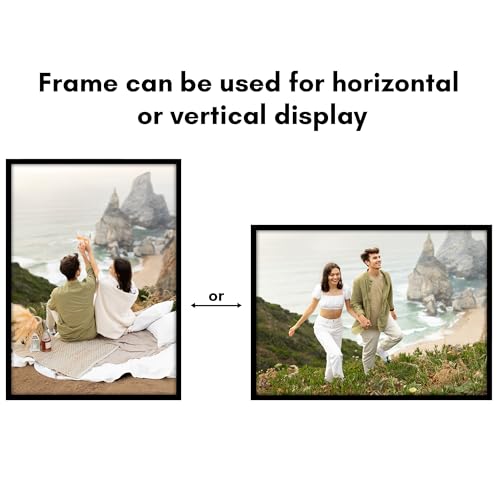 Image of Americanflat 20x28 Picture Frame with Polished Plexiglass - Streamline Collection - Thin Border Picture Frame for Wall Display - Hanging Hardware Included - Black