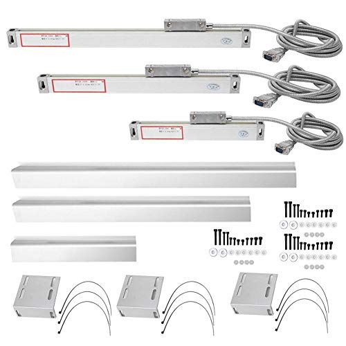 Yanmis 3 Stücke von 1 Satz 2AE/3AE Lineare Skala, hohe Genauigkeit Aluminiumlegierung Drehmaschine Skala für JCS900-2AE/JCS900-3AE Digitalanzeige(Hub -100mm 0-400mm 0-600mm)