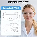 2 Pack Safety Glasses Over Eyeglasses,Anti-Fog & Scratch Goggles, Protection Glassess for Men and Women.