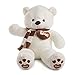 YunNasi Oso de Peluche Grande Animales de Peluche Juguetes Oso Suave con Bufanda Cojín de Felpa Teddy (Blanco, Grande)