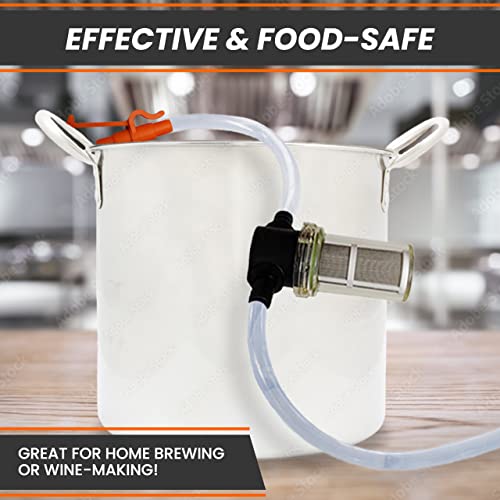 Gastapper 8 Ft Long Manual Siphon Pump, Food-Grade Gasoline Transfer Pumps And Siphon Hose For Beverages, Water, Gas, Liquid (Hand Pump With Filter And Clips) #TOP6