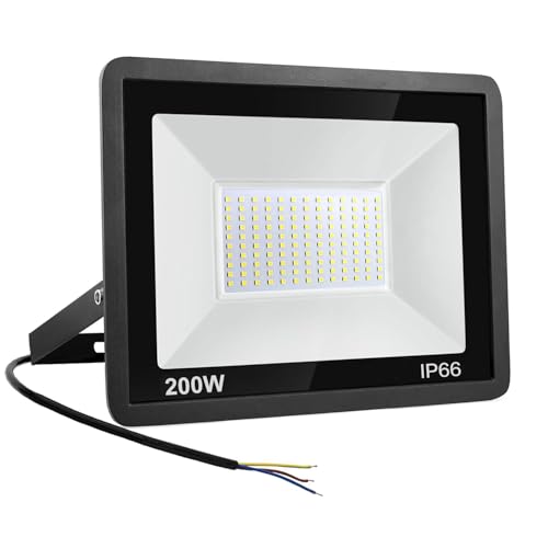 Niserelesa 200W LED Strahler Außen,Superhell 20000LM Scheiwerfer LED-Strahler, IP66 Wasserfest Fluter 6500K Kaltweiß Flutlicht Außenleuchte,für Hinterhof, Auffahrt, Türen, Garage, Flur, Garten
