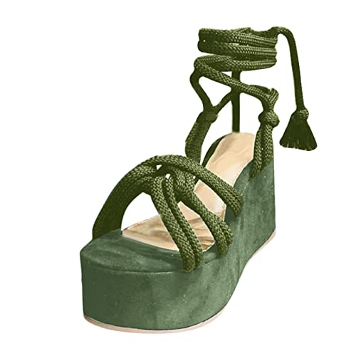 Sandales pour femme tendance printemps compensées respirantes vert taille 39